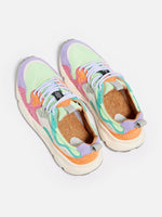 Lade das Bild in den Galerie-Viewer, FLOWER MOUNTAIN Yamano 3 Woman Suede/Knitted Mesh, fuchsia violet- green