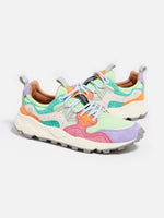 Lade das Bild in den Galerie-Viewer, FLOWER MOUNTAIN Yamano 3 Woman Suede/Knitted Mesh, fuchsia violet- green