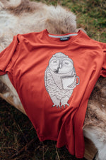 Lade das Bild in den Galerie-Viewer, Lakor Owl T-shirt - Dark Red
