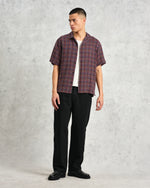 Lade das Bild in den Galerie-Viewer, WAX DIDCOT SS SHIRT MINI DOUBLE GRID NAVY