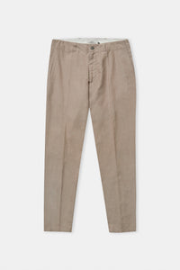 JOSTHA regular trousers - walnut linen