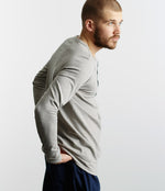 Lade das Bild in den Galerie-Viewer, Merz b. Schwanen men’s, 206 Men's loopwheeled Henley, 245g, classic Fit , grey melange
