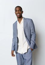 Lade das Bild in den Galerie-Viewer, CLEAN CUT COPENHAGEN ROMAN LINEN BLAZER - NAVY MELANGE