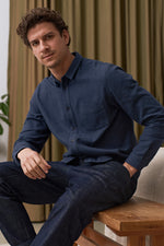 Lade das Bild in den Galerie-Viewer, ABOUT COMPANIONS SIMON shirt eco Ocean blue flannel