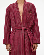 Lade das Bild in den Galerie-Viewer, OAS BOTANICO STRIPED VELOUR-BADEMANTEL