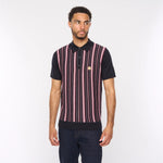 Lade das Bild in den Galerie-Viewer, GABICCI VINTAGE Navy Blue Striped Strick Polo Hemd