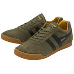 Lade das Bild in den Galerie-Viewer, Gola Classics Men's Harrier Suede Trainers Khaki/Black/Sun