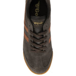 Lade das Bild in den Galerie-Viewer, GOLA MEN'S HARRIER SUEDE TRAINERS, dark brown / moody orange