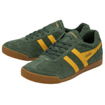 Lade das Bild in den Galerie-Viewer, GOLA MEN'S HARRIER SUEDE TRAINERS, Evergreen/Sun