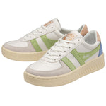Lade das Bild in den Galerie-Viewer, Gola Classics Women's Grandslam Trident Trainers White/Patina Green/Pearl Pink