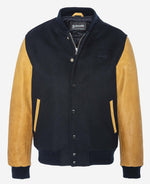 Lade das Bild in den Galerie-Viewer, SCHOTT BLOUSON UNIVERSITE LCUSA NAVY/COGNAC