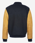 Lade das Bild in den Galerie-Viewer, SCHOTT BLOUSON UNIVERSITE LCUSA NAVY/COGNAC
