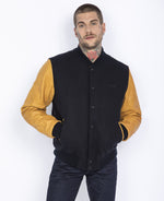 Lade das Bild in den Galerie-Viewer, SCHOTT BLOUSON UNIVERSITE LCUSA NAVY/COGNAC
