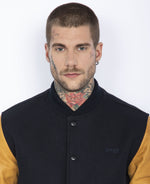 Lade das Bild in den Galerie-Viewer, SCHOTT BLOUSON UNIVERSITE LCUSA NAVY/COGNAC