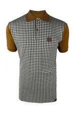 Lade das Bild in den Galerie-Viewer, TROJAN Houndstooth Panel Polo TR/9020 tan