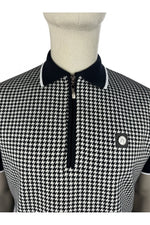 Lade das Bild in den Galerie-Viewer, Trojan Mono Houndstooth Zip Polo TR/9125
