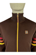 Lade das Bild in den Galerie-Viewer, TROJAN Stripe Sleeve Track Top brown
