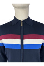 Lade das Bild in den Galerie-Viewer, TROJAN Zip Stripe Cardi TR/9011 navy