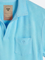 Lade das Bild in den Galerie-Viewer, OAS TURQUOISE POLO-SHIRT FROTTEE
