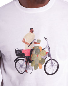 OLOW COCONUT BIKE T-SHIRT, OFF WHITE