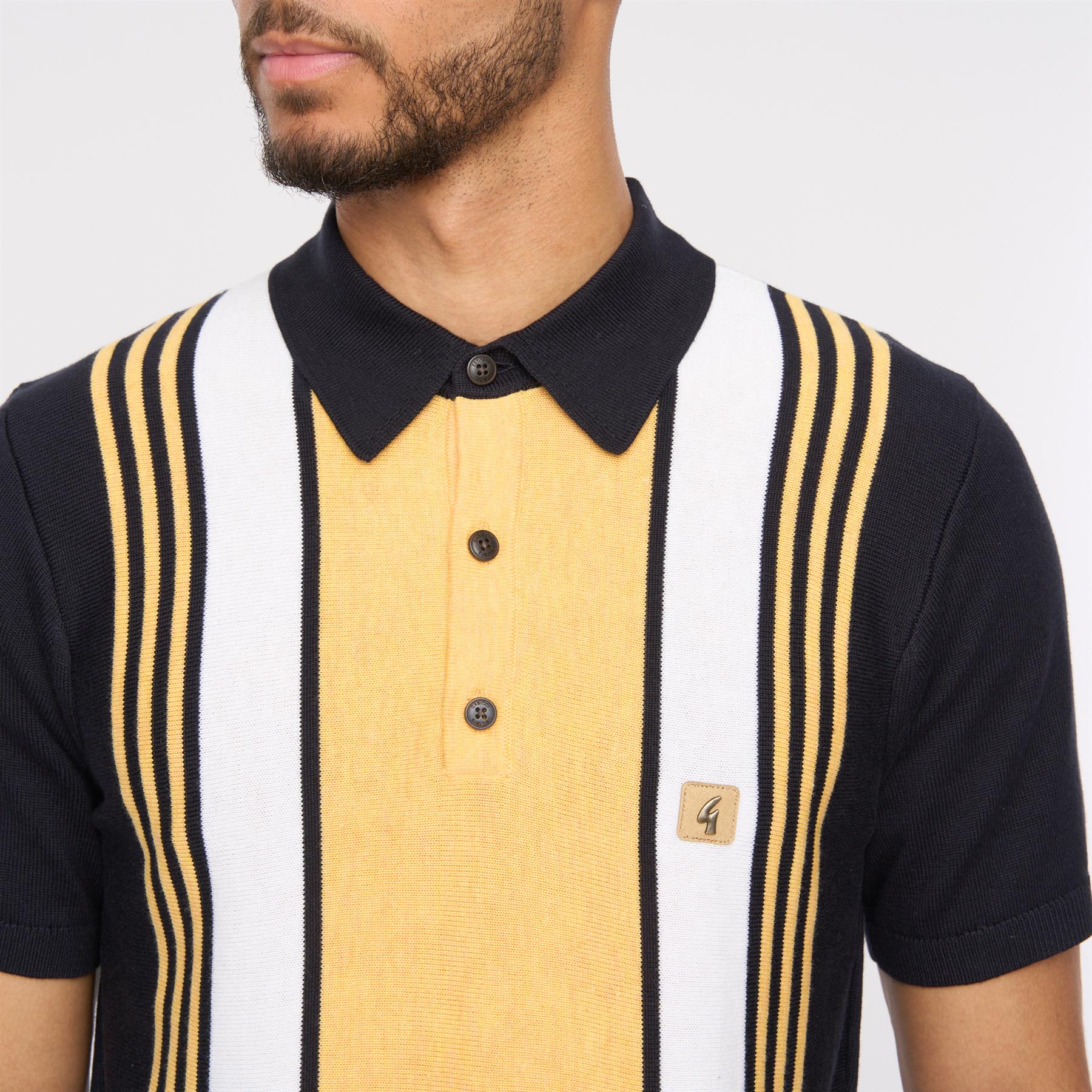 GABICCI VINTAGE Searle Knitted Polo Shirt - Navy