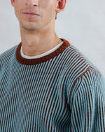 Lade das Bild in den Galerie-Viewer, BRAVA BICOLOR WOLLPULLOVER BLAU
