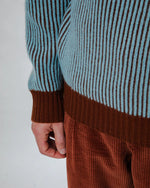 Lade das Bild in den Galerie-Viewer, BRAVA BICOLOR WOLLPULLOVER BLAU

