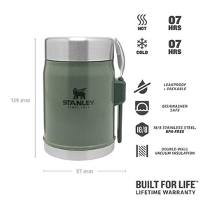 STANLEY Stanley CLASSIC FOOD JAR + SPORK - Hammertone Green