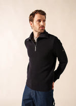 Lade das Bild in den Galerie-Viewer, SAINT JAMES Cotentin trucker-style neck jumper navy
