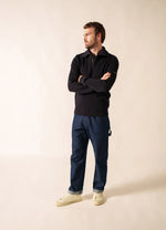 Lade das Bild in den Galerie-Viewer, SAINT JAMES Cotentin trucker-style neck jumper navy
