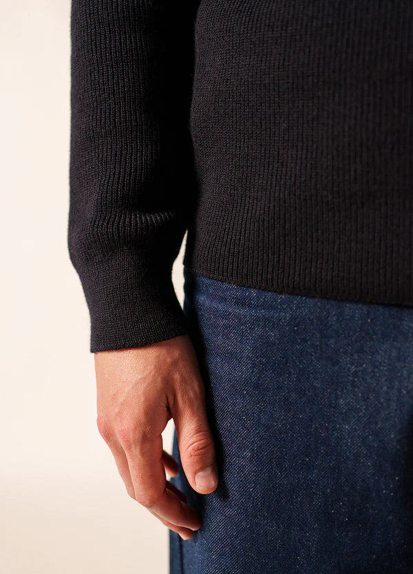 SAINT JAMES Cotentin trucker-style neck jumper navy