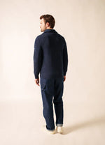 Lade das Bild in den Galerie-Viewer, SAINT JAMES Cotentin trucker-style neck jumper bleu chine
