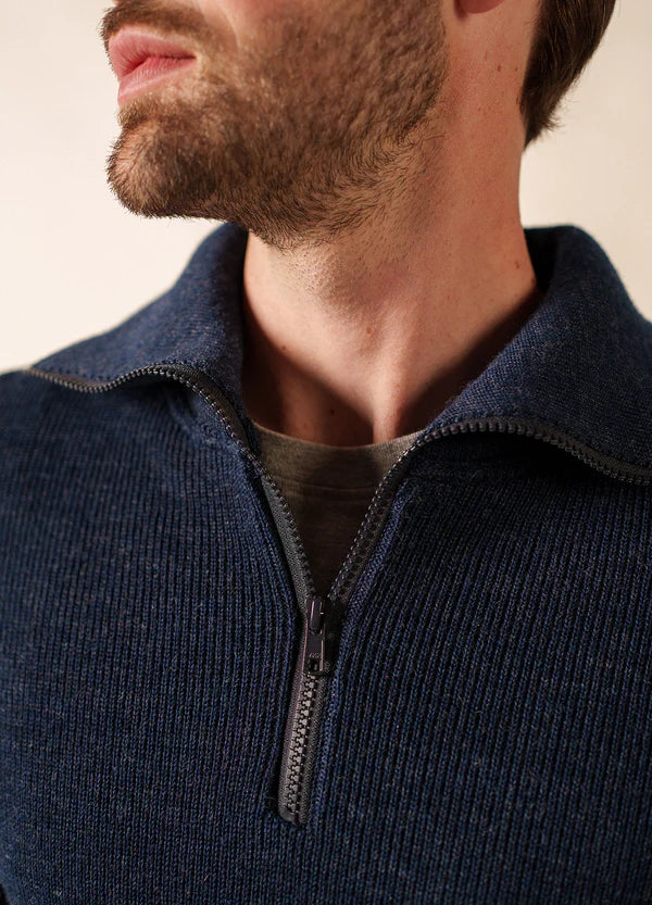 SAINT JAMES Cotentin trucker-style neck jumper bleu chine