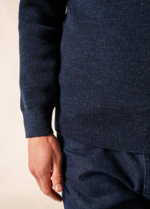 SAINT JAMES Cotentin trucker-style neck jumper bleu chine