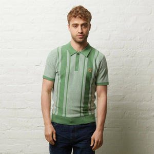 GABICCI VINTAGE Dante Knitted Polo Shirt - Verde