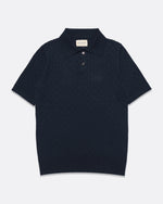 Lade das Bild in den Galerie-Viewer, JACOBS SHORT SLEEVE POLO PERFORATED LACE, NAVY IRIS
