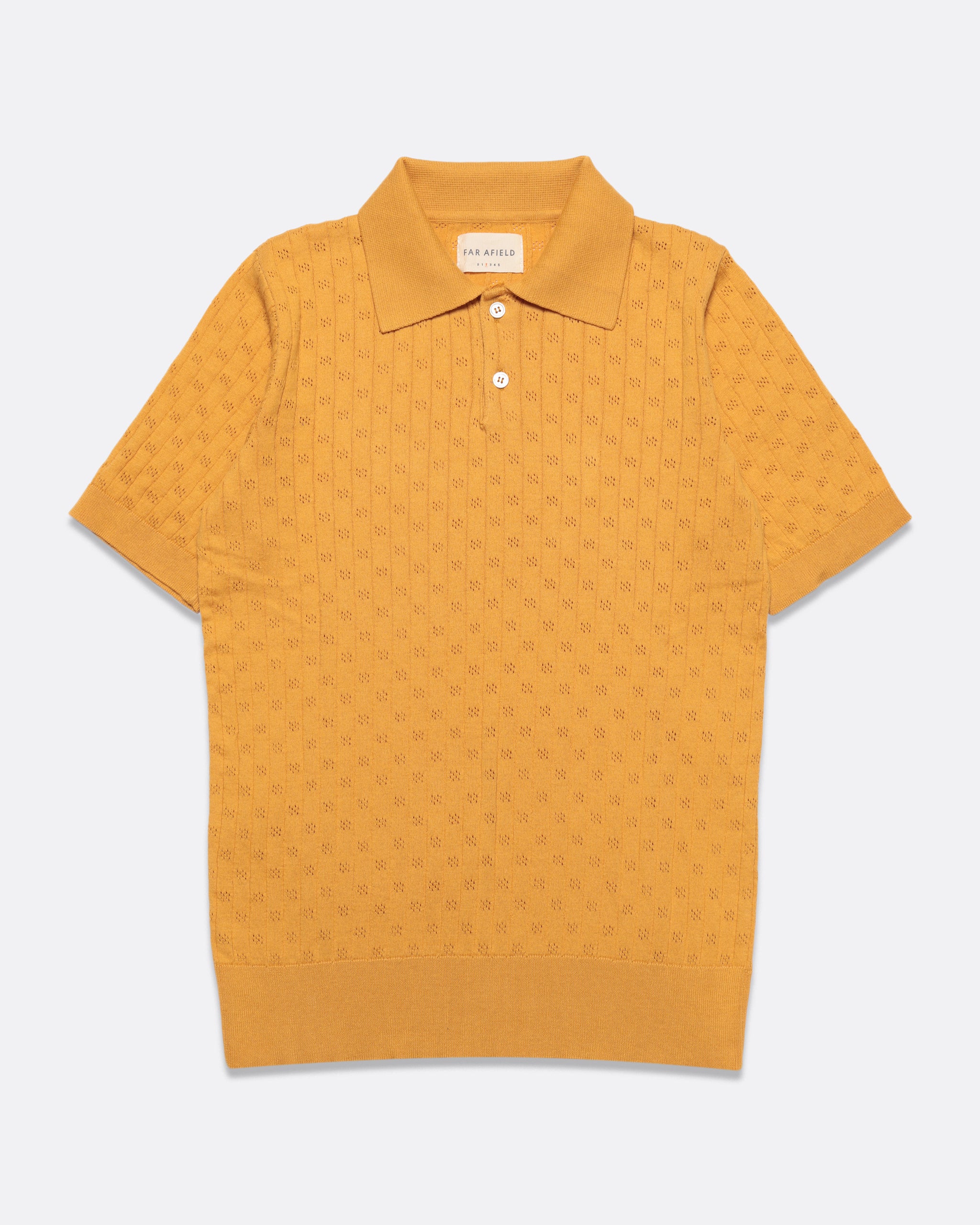 JACOBS SHORT SLEEVE POLO PERFORATED LACE, HONEY GOLD