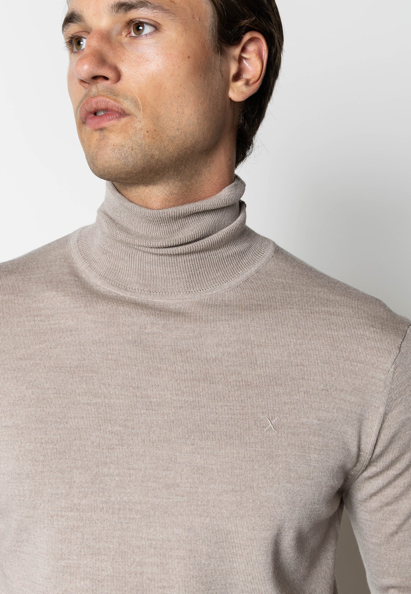 ALFREDO MERINO WOOL ROLL NECK - ECRU