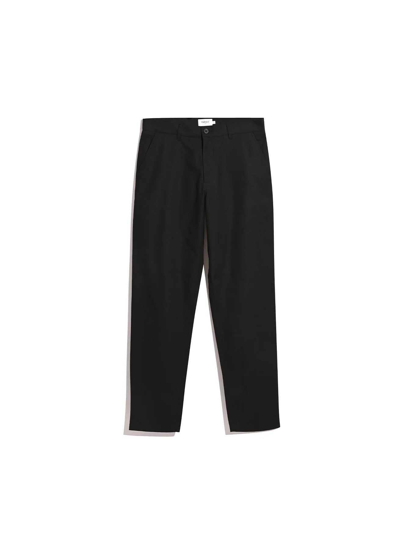 Farah Norwood Regular Fit Cotton Hopsack Trousers In Black