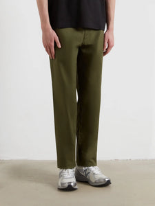 Farah Norwood Regular Fit Cotton Hopsack Trousers In Olive Green