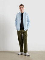 Lade das Bild in den Galerie-Viewer, Farah Norwood Regular Fit Cotton Hopsack Trousers In Olive Green
