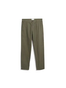 Farah Norwood Regular Fit Cotton Hopsack Trousers In Olive Green