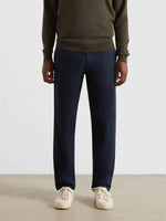 Lade das Bild in den Galerie-Viewer, Farah Norwood Regular Fit Cotton Hopsack Trousers In True Navy
