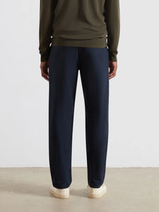 Farah Norwood Regular Fit Cotton Hopsack Trousers In True Navy