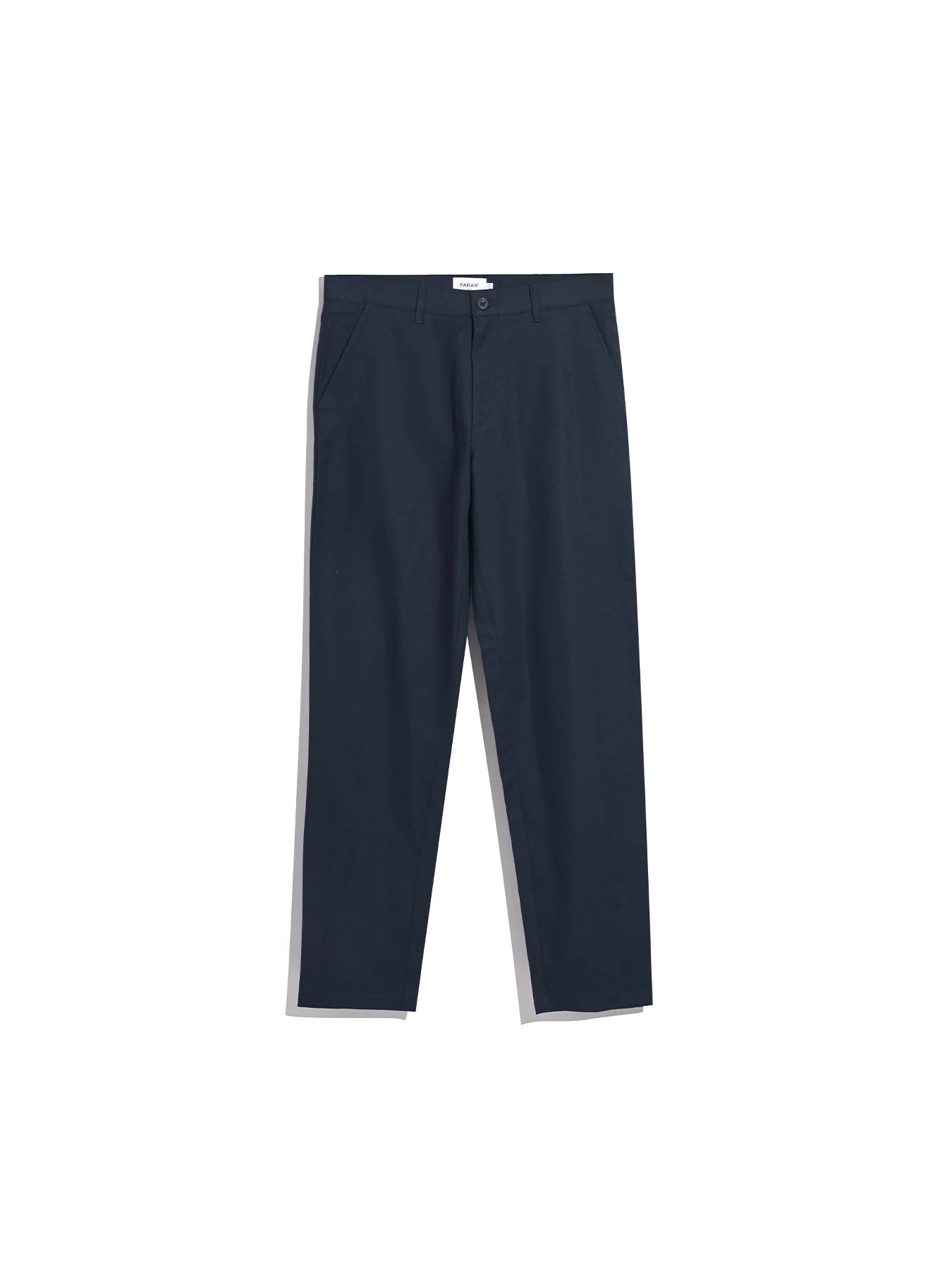 Farah Norwood Regular Fit Cotton Hopsack Trousers In True Navy