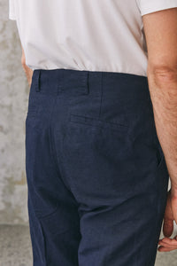 JOSTHA regular trousers - navy linen