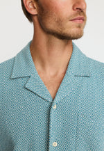 Lade das Bild in den Galerie-Viewer, Revolution Jaquard Short-sleeved Cuban Shirt  - Dustblue
