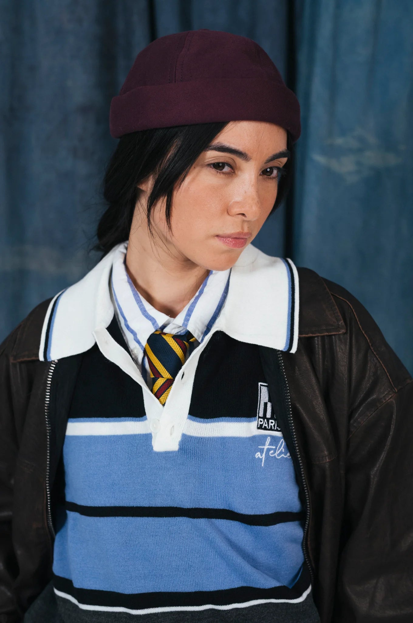 BÉTON CIRÉ MIKI DOCKER HAT MOLESKINE burgundy