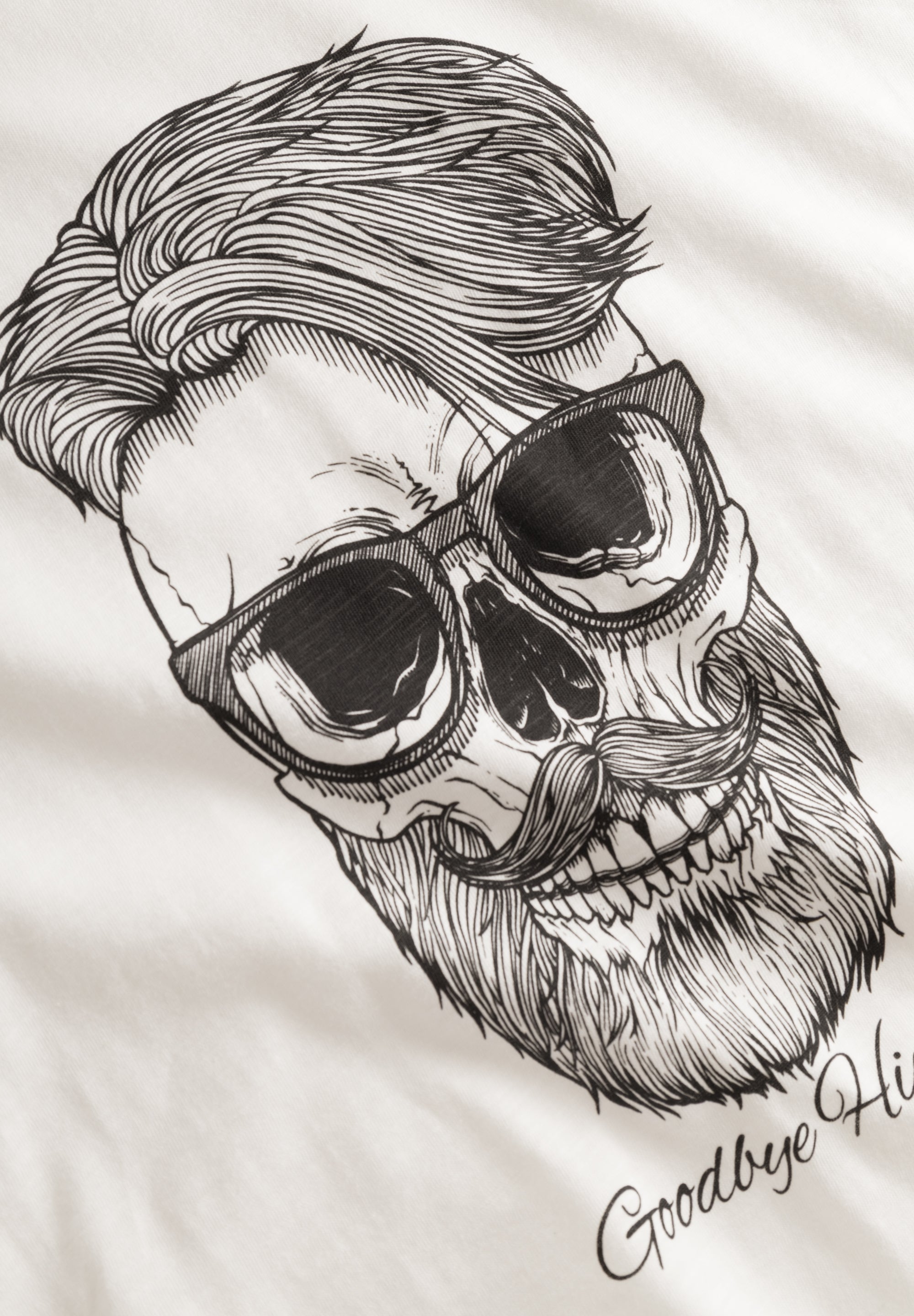 DERBE Hipster Herren T-Shirt Off White Weiß