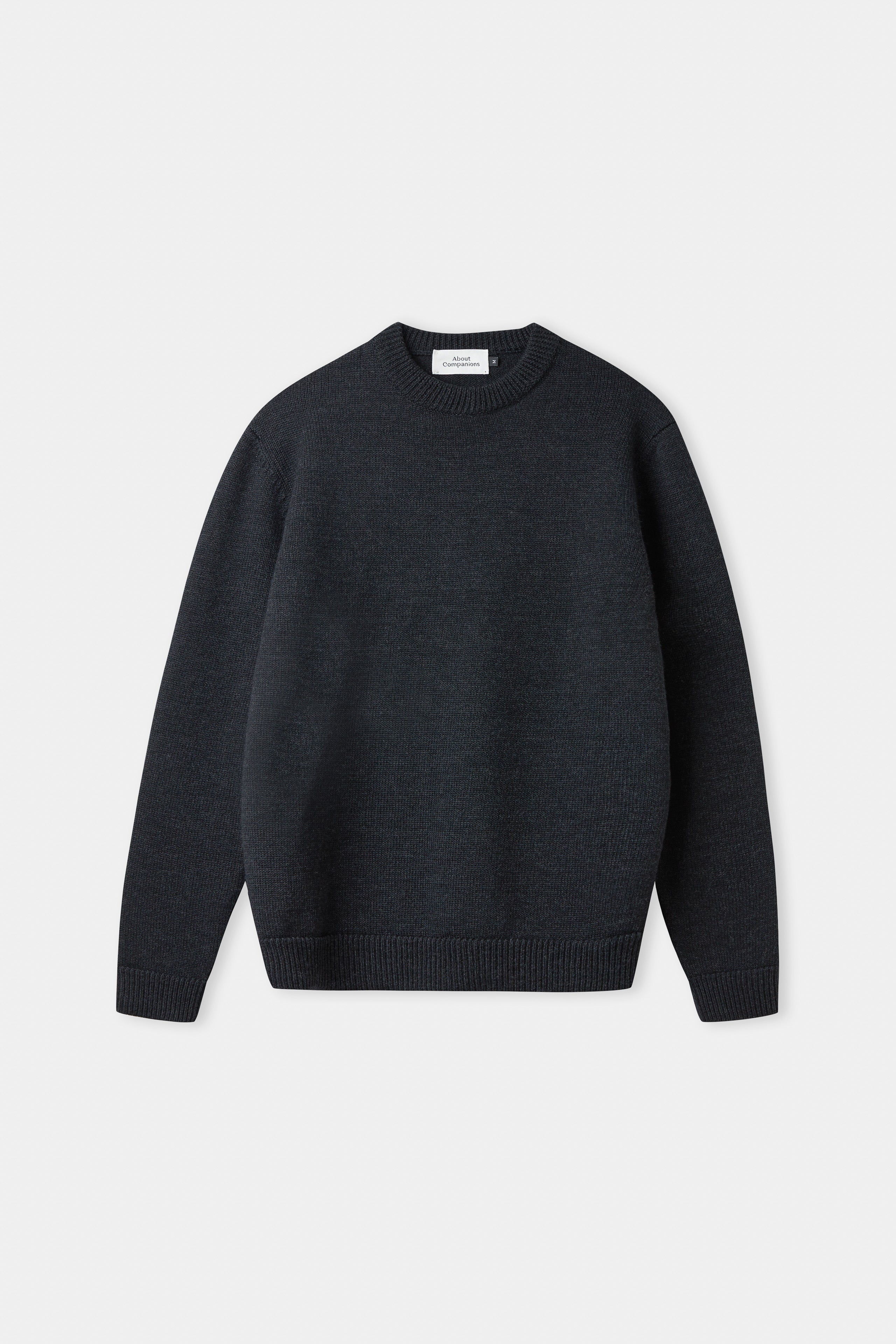 About Companions Merinowolle Pullover Morten in melange black